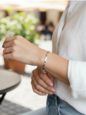 BG Jewellery Italyan Yassı Çelik Bileklik