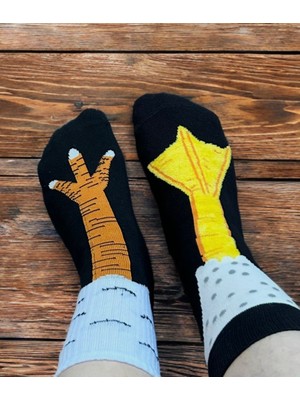 Bemp 2’li Ördek - Tavuk Ayağı Desenli Tasarım Çorap