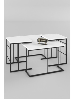 Orta Sehpa ve Zigon Sehpa Solo Set Beyaz