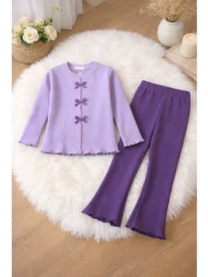 Renkli Diyar Kız Çocuk Mevsimlik Takım Kurdelalı Bayramlık Okul