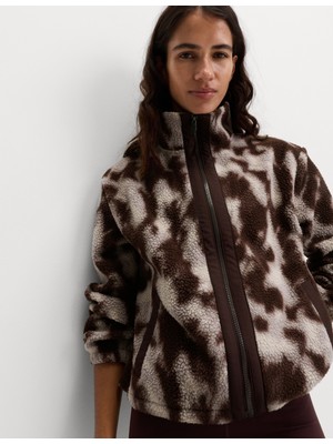 Marks & Spencer Desenli Borg Fermuarlı Ceket