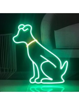 Disa Neon LED Duvar Dekoratif Aydınlatma -Köpek, 50X50CM-