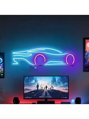 Disa Neon LED Duvar Dekoratif Aydınlatma -Araba, 100X30CM-