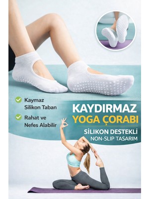 Gazelmanya Pilates ve Yoga Çorabı Kaydırmaz Tabanlı Pilates Çorabı Yoga Çorabı Plates Çorabı Dans Çorabı