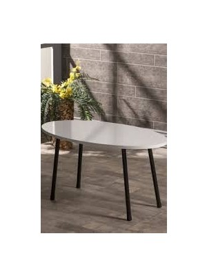 Orta Sehpa Elips Metal Ayak  Beyaz