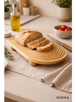 Nokka Bambu Top Ayaklı Sunum Tabağı 23 x 33 cm