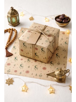 Palifix 40 Adet 25X35 Hediye Poşeti Kaplama Kağıdı Küçük Boy Ramazan Motifli Hediye Kağıdı