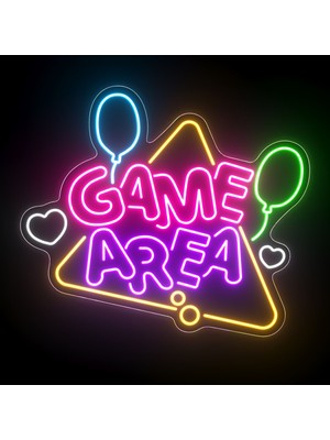 Disa Neon LED Duvar Dekoratif Aydınlatma -Game Area, 80X65CM-