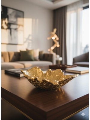 sembol Fıny Dekoratıf Tabak Gold 33X19X9 cm