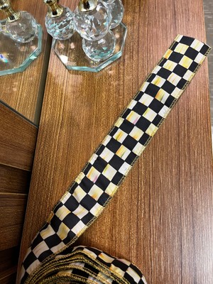 Mackenzie Desen Kelebek Damalı Kurdele Kareli Kurdele 4 Cm en. 2 metre boy