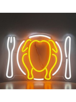 Disa Neon LED Duvar Dekoratif Aydınlatma -Yemek,restoran, 50X35CM-