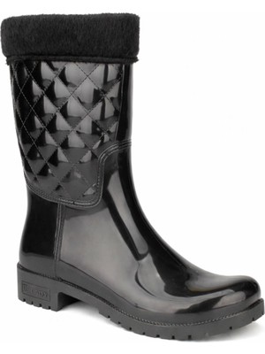 Sportlife Gzr Kışlık Polar Astarlı Su Geçirmez Lastik Kadın Çizme Siyah