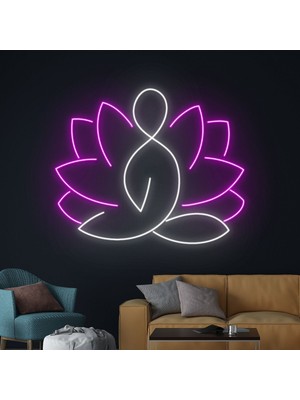 Disa Neon LED Duvar Dekoratif Aydınlatma -Yoga, 50X50CM-