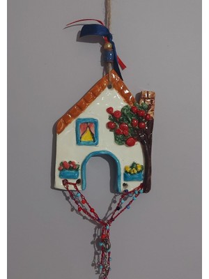 Es Dekor El Yapım Seramik Asmalık Süs Ev 11X13