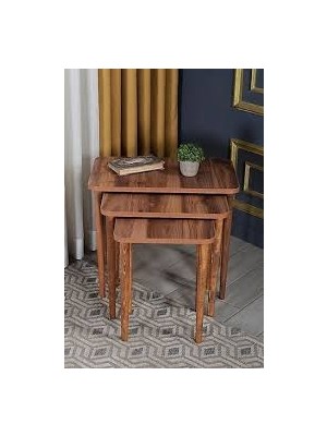 Zigon Sehpa Ahşap Torna Ayak Ceviz Kr 2067