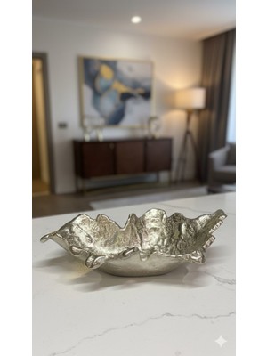 sembol Fıny Dekoratıf Tabak Sılver 33X19X9 cm