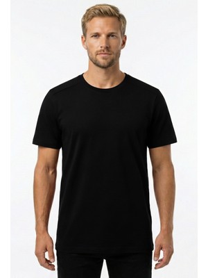 Cottonland Erkek Basic Rahat Kesim O Yaka Penye Pamuk T-Shirt