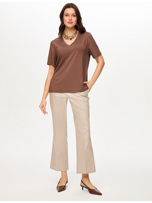 Faik Sönmez V Yaka 3/4 Kol T-Shırt S26TSH005