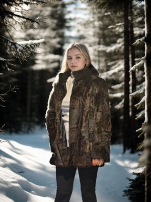 Glam Love Uzun Kollu Deri Ceket - Leopar -