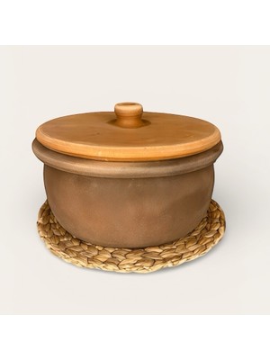 AdenArt El Yapımı Doğal Toprak Güveç Tencere Jumbo Boy 30*15 cm