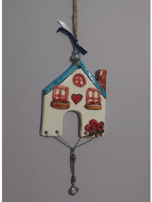 Es Dekor El Yapım Seramik Asmalık Süs Ev 10X12