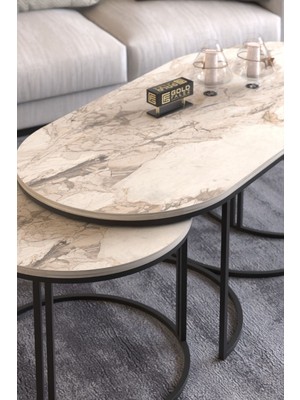 Orta Sehpa Zigon Sehpa Yan Sehpa 3 Lü Set  Dolunay Efes