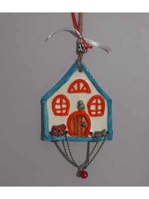 Es Dekor El Yapım Seramik Asmalık Süs Ev 12X13