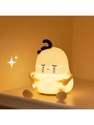 CoverZone Yumuşak Silikon Chubby Mini Gece Lambası Dekoratif Işık Derecesi Ayarlanabilir Yatak Odası Lambası Kitap Okuma Lambası Çocuk Odası 8cm x 9cm (Chubby - A001)