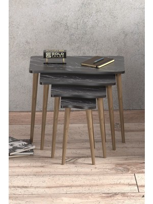 Zigon Sehpa Ahşap 4'lü Bendir Kr