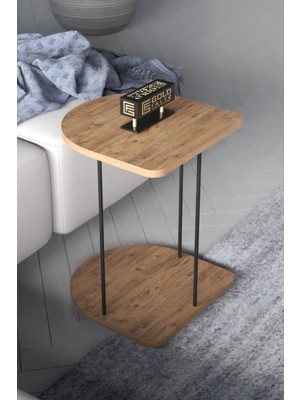 Yan Sehpa Tekerlekli Servis Sehpası Hnd Oval Atlantik Çam