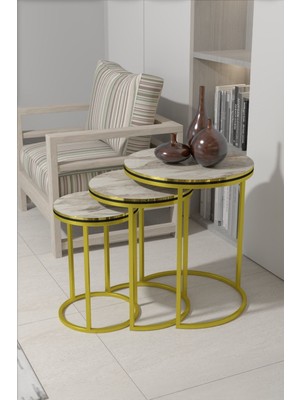 Zigon Sehpa C Lüx Çift Gold Efes