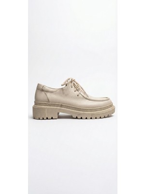 Ustalar Ayakkabı Bej Kadın Hakiki Deri Ayakkabı 074.2054