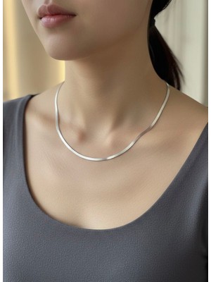 Nurora Gümüş Italyan Çelik Kolye 60CM