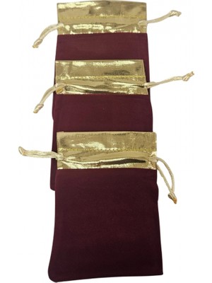 Özer Kutu Kadife Üstü Altın Şeritli Bordo 25 Adet 9X12 cm Boy Takı, Altın ve Hediyekesesi