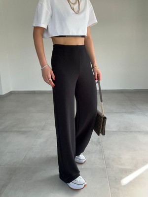 Etiler Collection Kadın Krep Kumaş Gipe Detay Palazzo Pantolon