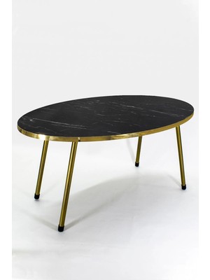 Orta Sehpa Elips Gold Metal Ayak Bendir Gold