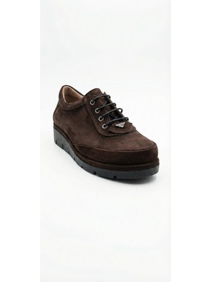 Ustalar Ayakkabı Kahverengi Süet Kadın Hakiki Deri Ayakkabı 074.823