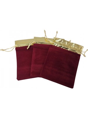 Özer Kutu Kadife Üstü Altın Şeritli Bordo 25 Adet 12X14 cm Boy Takı, Altın ve Hediyekesesi
