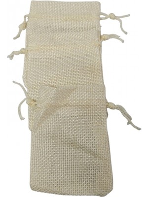 Özer Kutu Jüt Krem 25 Adet 7x9 cm Boy Takı, Altın ve Hediye Kesesi