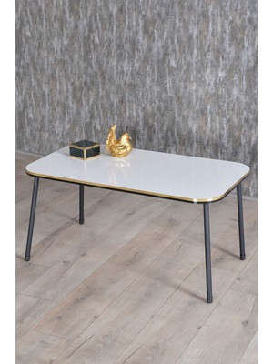 Orta Sehpa Kr Siyah Metal Ayak Çift Altın Beyaz