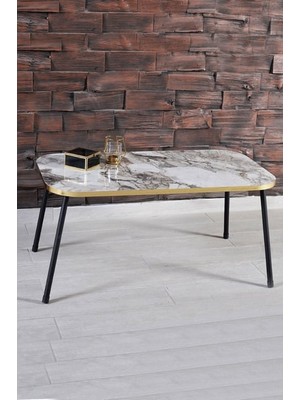 Orta Sehpa  Kr Altın Efes Siyah Metal Ayak