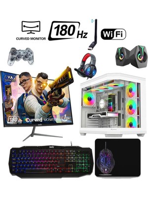 İzoly Ada-White x Ryzen 5 5500 32GB 1tb M.2 Nvme Rtx 5050 8gb 24" 180Hz Oyuncu Masaüstü Bilgisayarı