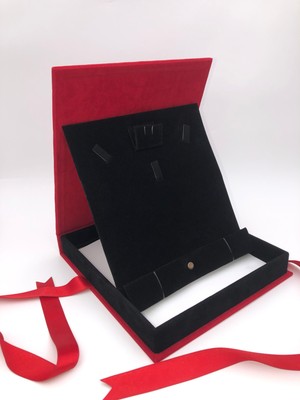 Hayran Kutu Ahşap Kadife Kurdeleli Elit Set Kutusu