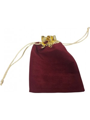 Özer Kutu Kadife Üstü Altın Şeritli Bordo 50 Adet 12X14 cm Boy Takı, Altın ve Hediye Kesesi