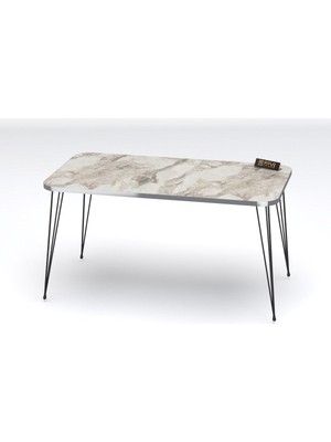 Orta Sehpa Kr Siyah Tel Ayak Gümüş Efes