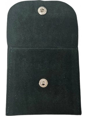 Özer Kutu Kadife (Süet) Zarf Kese Yeşil 25 Adet 7x7 cm Boy Takı, Altın Kesesi (Çıtçıtlı)