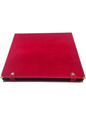 Özer Kutu 30 Lu Tesbih Kutusu ve Çantası Kırmızı Süet(Çıtçıtlı) 34X38 cm