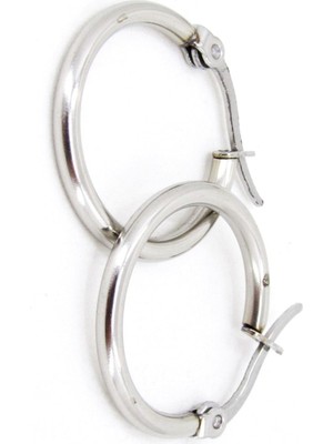 PremiumPort Şık 17 mm Kadın Çelik Halka Küpe Çifti, Zarif ve Dayanıklı Tasarım