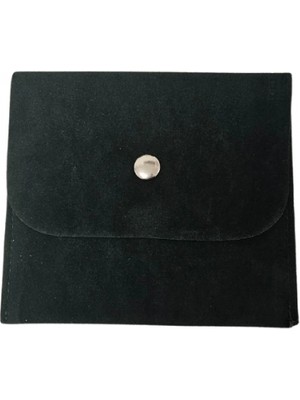 Özer Kutu Kadife (Süet) Zarf Kese Yeşil 25 Adet 10X10 cm Boy Takı, Altın Kesesi (Çıtçıtlı)