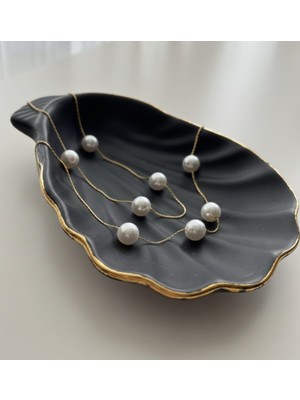 Nurora Altın Incili Ikili Çelik Kolye